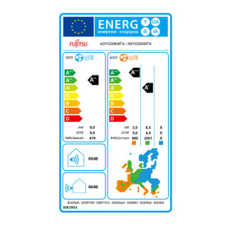 Fujitsu ASEH30KMTB/AOEH30KMTB Επαγγελματικό Κλιματιστικό Inverter 3000 BTU